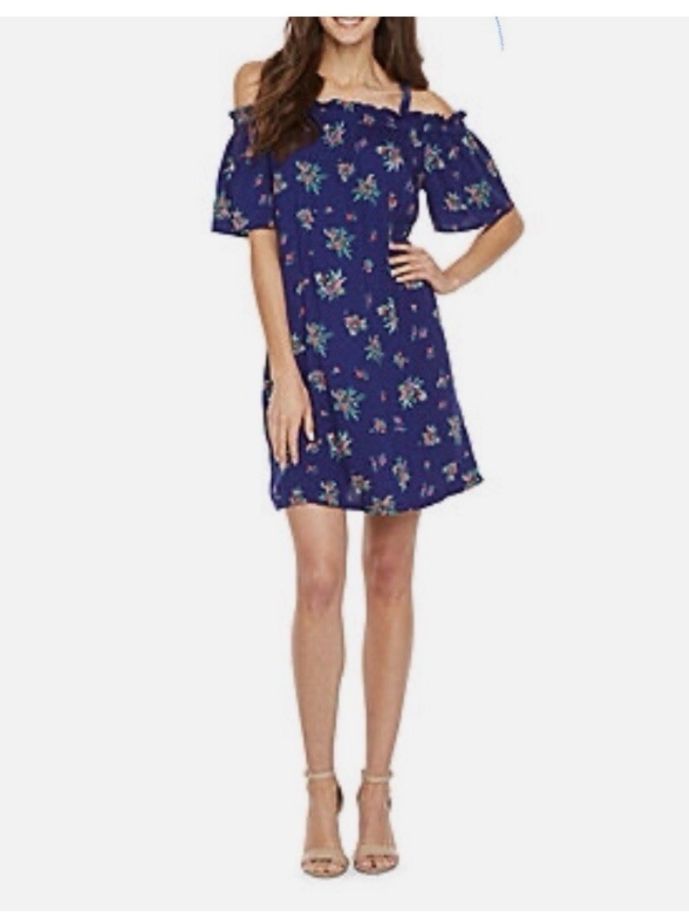 Peyton & Parker Women’s Blue Floral Off Shoulder Shift Dress - Picture 1 of 4